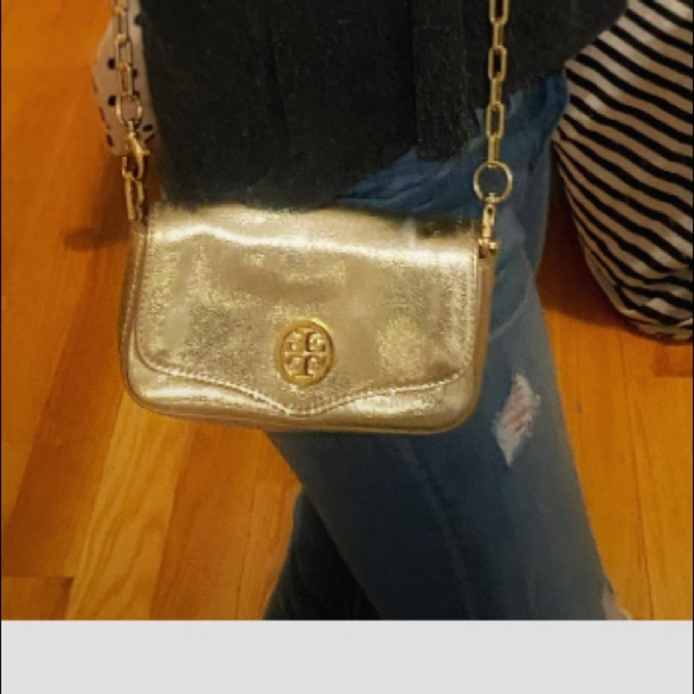 Gold Tory Burch purse (exclusive)